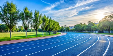 Fototapeta premium Running track with green trees (2)