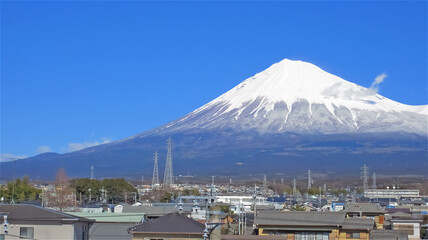 静岡県富士市から撮影した富士山（昼間）