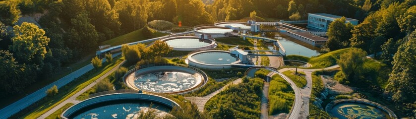 Eco-Friendly Wastewater Treatment Plant Harmonizing with Nature for Environmental Sustainability