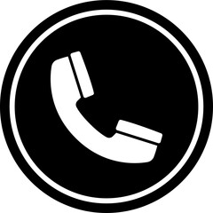 Phone black icon. Phone call symbol isolated on white background. Vector EPS.