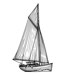 hand drawn illustration of a ship,. sail boat 