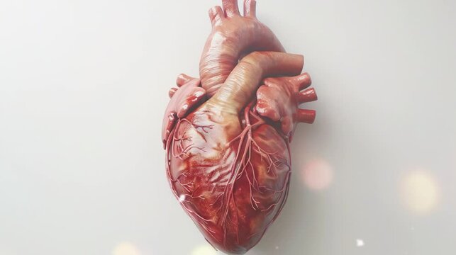 Video of human heart organ anatomy replica in medical concept. For studying biology, science.
