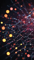 AI Neural Lines Background Abstract Black - Portrait