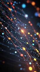 Fototapeta premium AI Neural Lines Background Abstract Black - Portrait