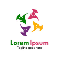 Student grup design logo template illustration