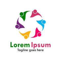 people community design logo template illustration