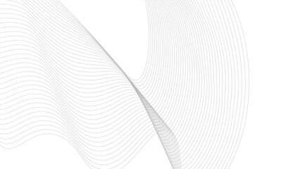 Abstract gray wavy technology curve lines on transparent background. Wave with lines created blend tool. Abstract frequency sound wave lines and twisted curve lines background. Vector illustration