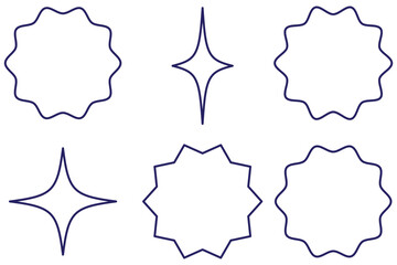 Star burst sticker vector set. Stars collection. Star icons. Starburst flower sale badge. Star blank label, stickers emblem. Shine symbol illustration. Sun ray frames, quality signs, sale icon