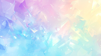 きらめくクリスタルのような抽象的な幾何学模様の水彩イラスト背景