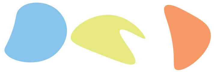 Blob shape organic set. Random black cube drops simple shapes. Collection forms for design and paint liquid black blotch shapes