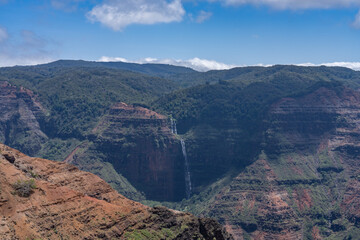 Waimea Canyon State Park, Kauai, Hawaii. Waimea Canyon, also known as the Grand Canyon of the Pacific, The canyon is carved into the tholeiitic and post-shield calc-alkaline lavas