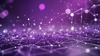 Obraz premium AI Neural Lines Background Abstract Purple - Landscape