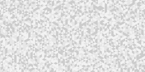 Vector geometric seamless diamond technology white and gray triangle element light background. Abstract digital grid light pattern white Polygon Mosaic triangle, business and corporate background.