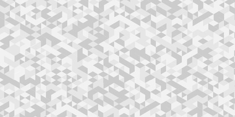 Vector geometric seamless diamond technology white and gray triangle element light background. Abstract digital grid light pattern white Polygon Mosaic triangle, business and corporate background.
