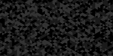 Fototapeta premium Vector geometric seamless diamond technology black and gray triangle element light background. Abstract digital grid light pattern black Polygon Mosaic triangle, business and corporate background.