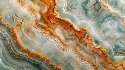 Obraz premium Elegant Close-Up of Marble, Gem and other precious Stone Texture Showcasing Intricate Veins and Subtle Color Variations, Perfect for a Luxurious and Sophisticated Desktop Wallpaper Design