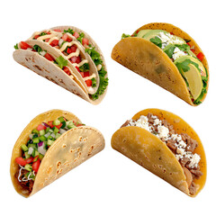 Taco collage images. Isolated On Transparent Background