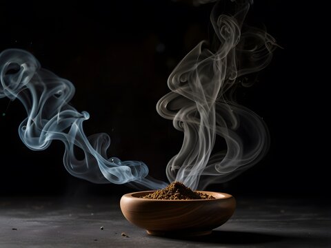 Incense smoke is floating
