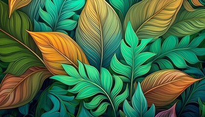 Tropical leaves texture, Abstract nature leaf green texture 