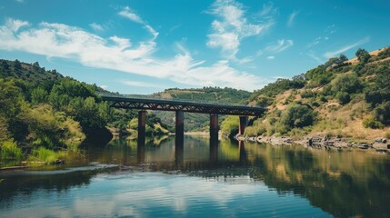 A bridge spanning a river beautiful