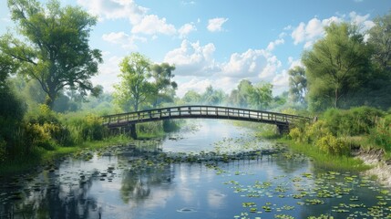 A bridge spanning a river beautiful