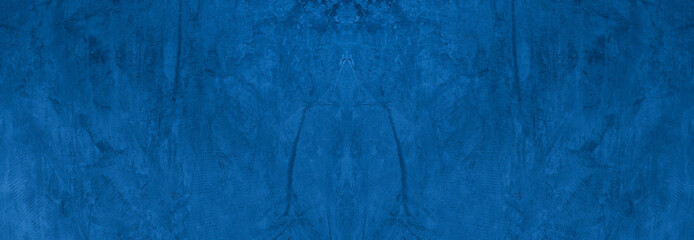 Old wall pattern texture cement blue dark abstract  blue color design are light with black gradient background.