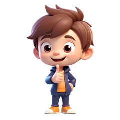 Fototapeta premium 3d icon a man with finger gestures