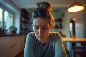 Woman Struggling with Financial Issues at Home