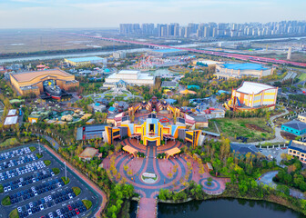 Aerial Photography of Scenery in Fangte Tourist Area, Ningbo City, Zhejiang Province, China