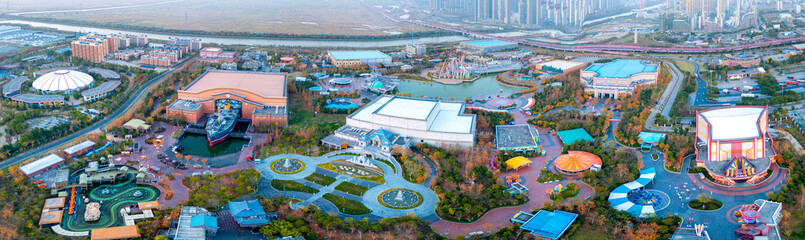 Aerial Photography of Scenery in Fangte Tourist Area, Ningbo City, Zhejiang Province, China