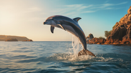 dolphin jumping out of water