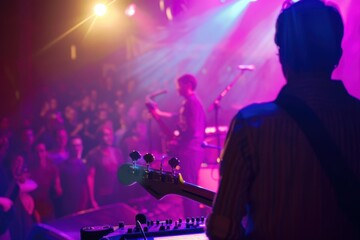 Dynamic Live Music Performance with Engaged Audience and Vivid Lights