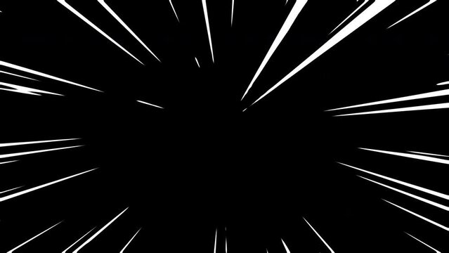 Radial speed or action lines anime comic background. Manga striped backdrop. Seamless loop.