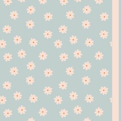 pastel floral pattern on dark background