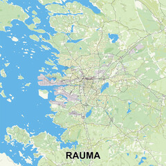 Rauma, Finland map poster art
