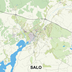 Salo, Finland map poster art