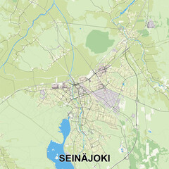 Seinäjoki, Finland map poster art