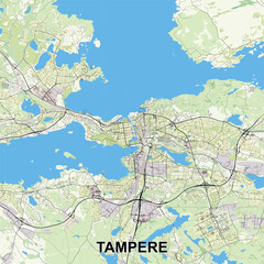 Tampere, Finland map poster art