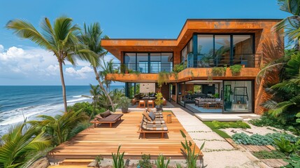 Obraz premium Coastal Retreat Home- ocean view