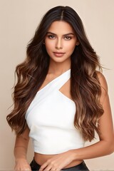  Portrait of a Beautiful Young Woman with Pristine Skin, Highlighting Face Care, Cosmetology, and Spa