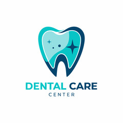Logo Dental Care with blue line for your business