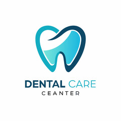 Logo Dental Care with blue line for your business