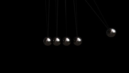 Newton's Cradle Balance Balls, Dark Exploration of Physics and the Laws of Action and Reaction - Powered by Adobe