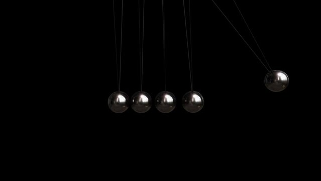 Newton's Cradle Balance Balls, Dark Exploration of Physics and the Laws of Action and Reaction
