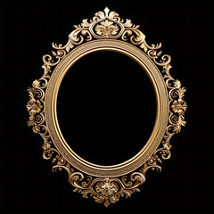 gold oval frame on black background