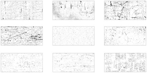 Set of grunge distressed texture background. Paint grunge texture bundle. Collection of 9 grunge texture wall. 