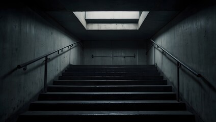 Fototapeta premium The_stairs_a_chill_permeates_the_air_as_if_warning_of_2 ai_generated