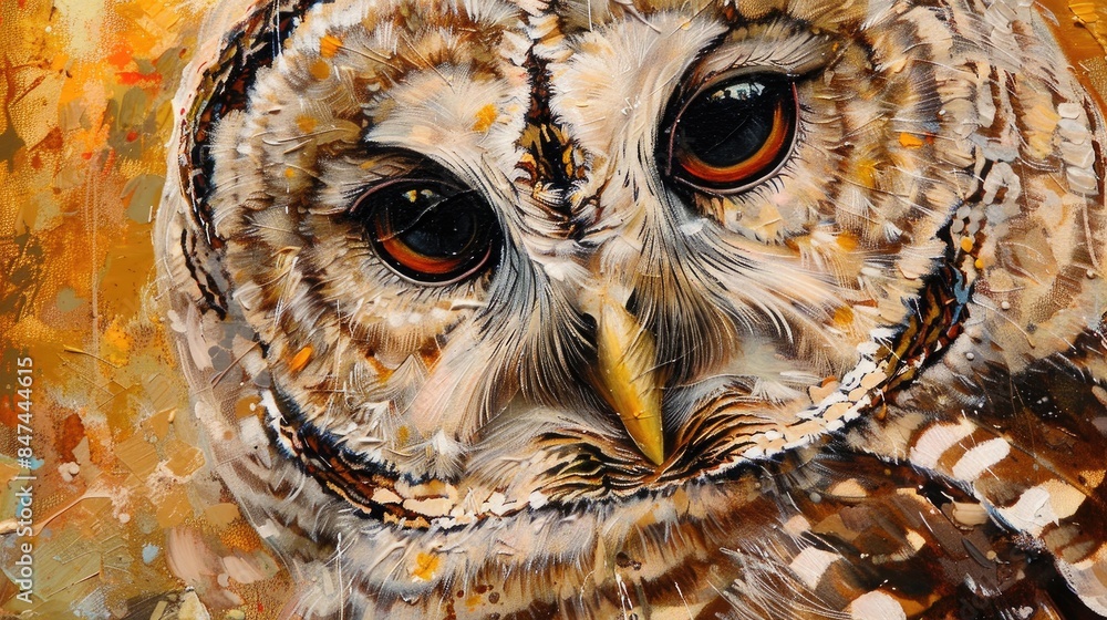 Wall mural Close up of a Barred Owl