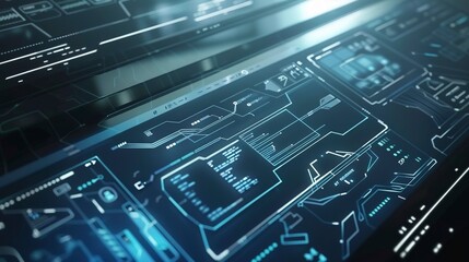 Factory AI interface screen, close-up, no humans, innovative software, digital innovation, clear bright light 