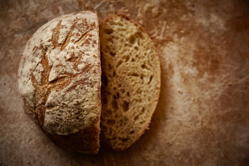 ARTISAN BREAD ON WOODEN TABLE